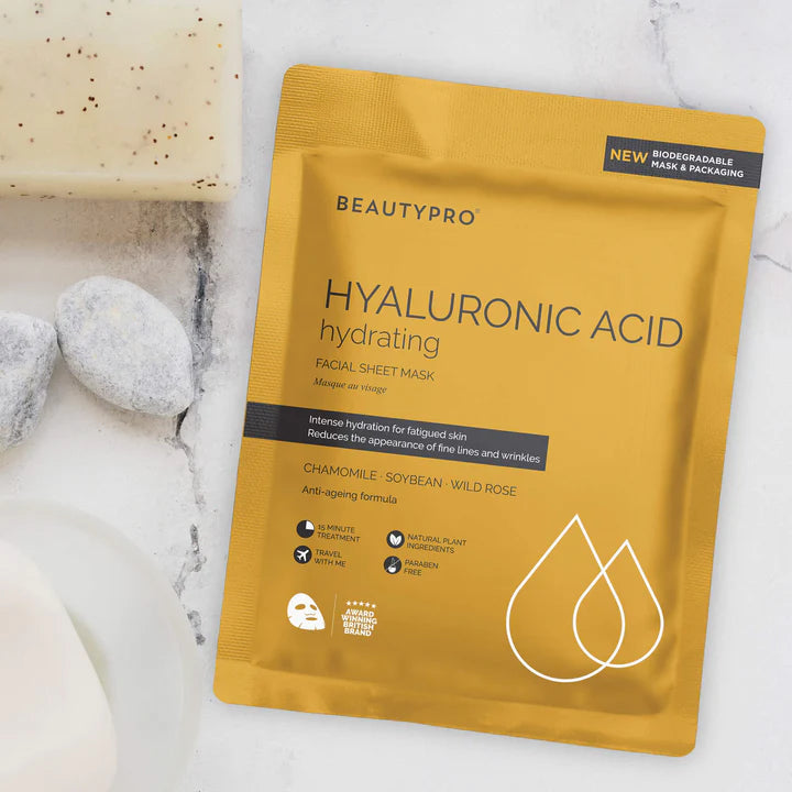 HYALURONIC ACID Hydrating Facial Sheet Mask - 100% Biodegradable