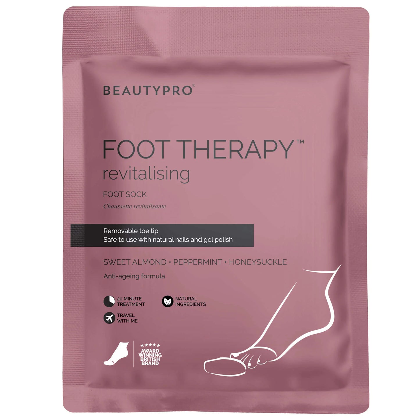 BeautyPro Foot Therapy Collagen Infused Bootie with Removable Toe Tip (1 Pair)