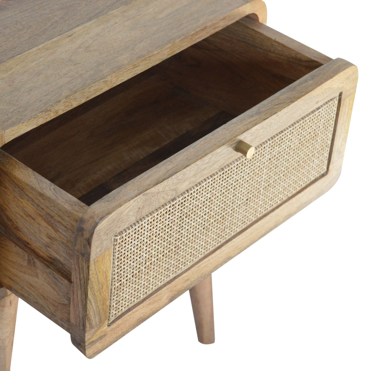 Scandi Chic Rattan-Infused Bedside Table