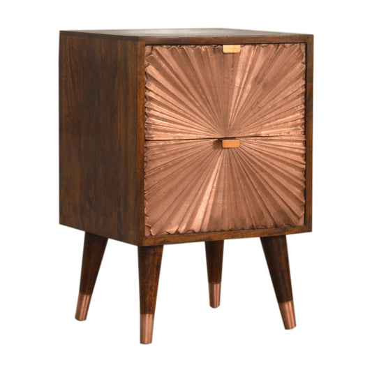 Copper Shimmer Bedside Table