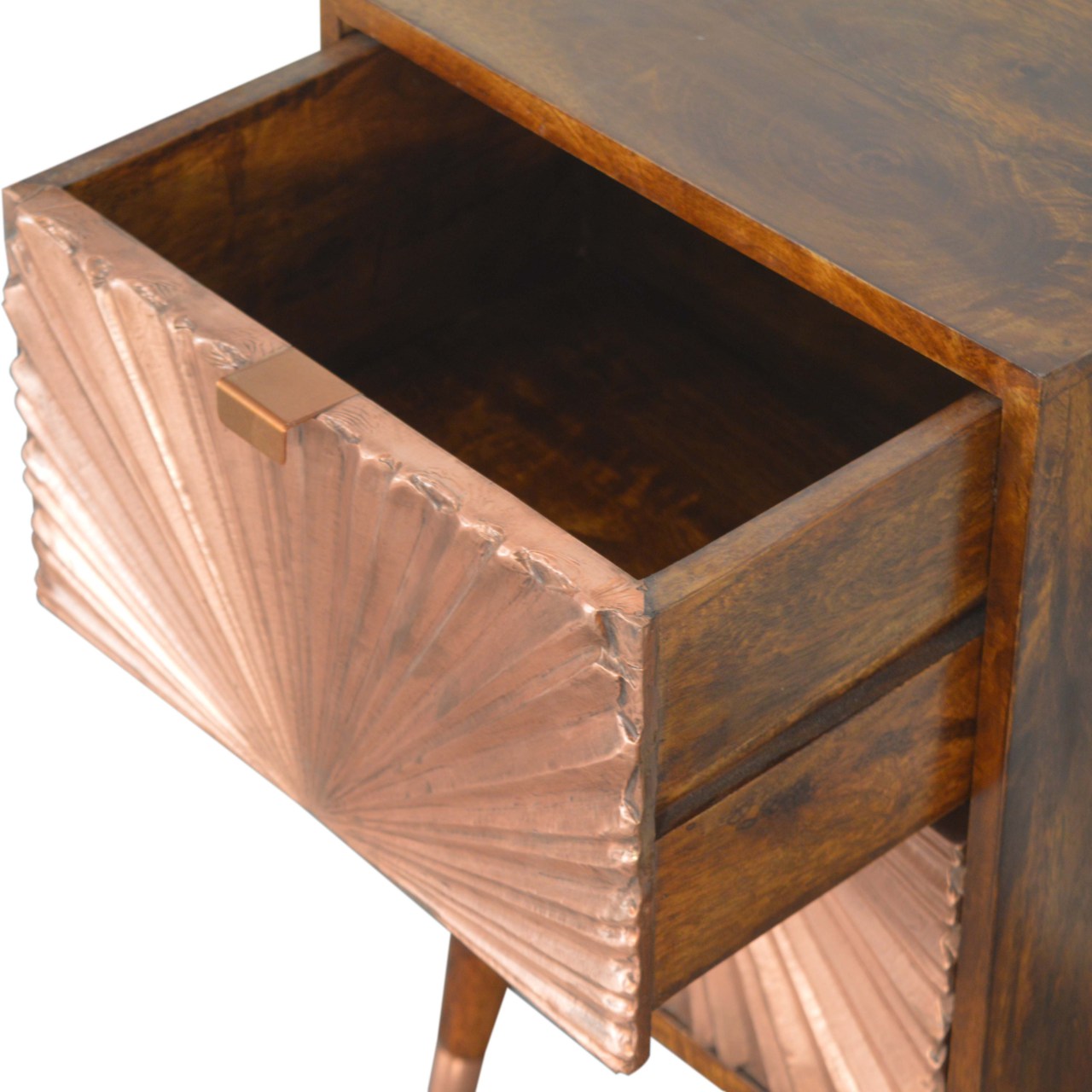 Copper Shimmer Bedside Table