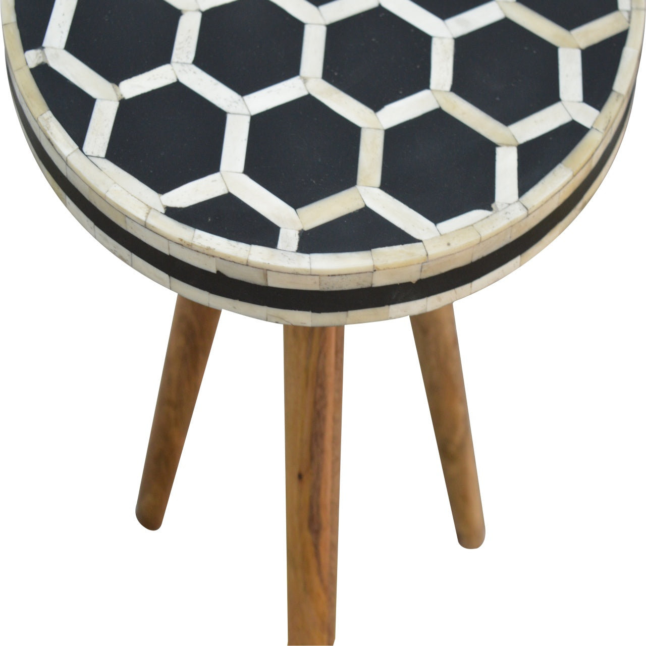 Chic Tripod Stool with Bone Detail