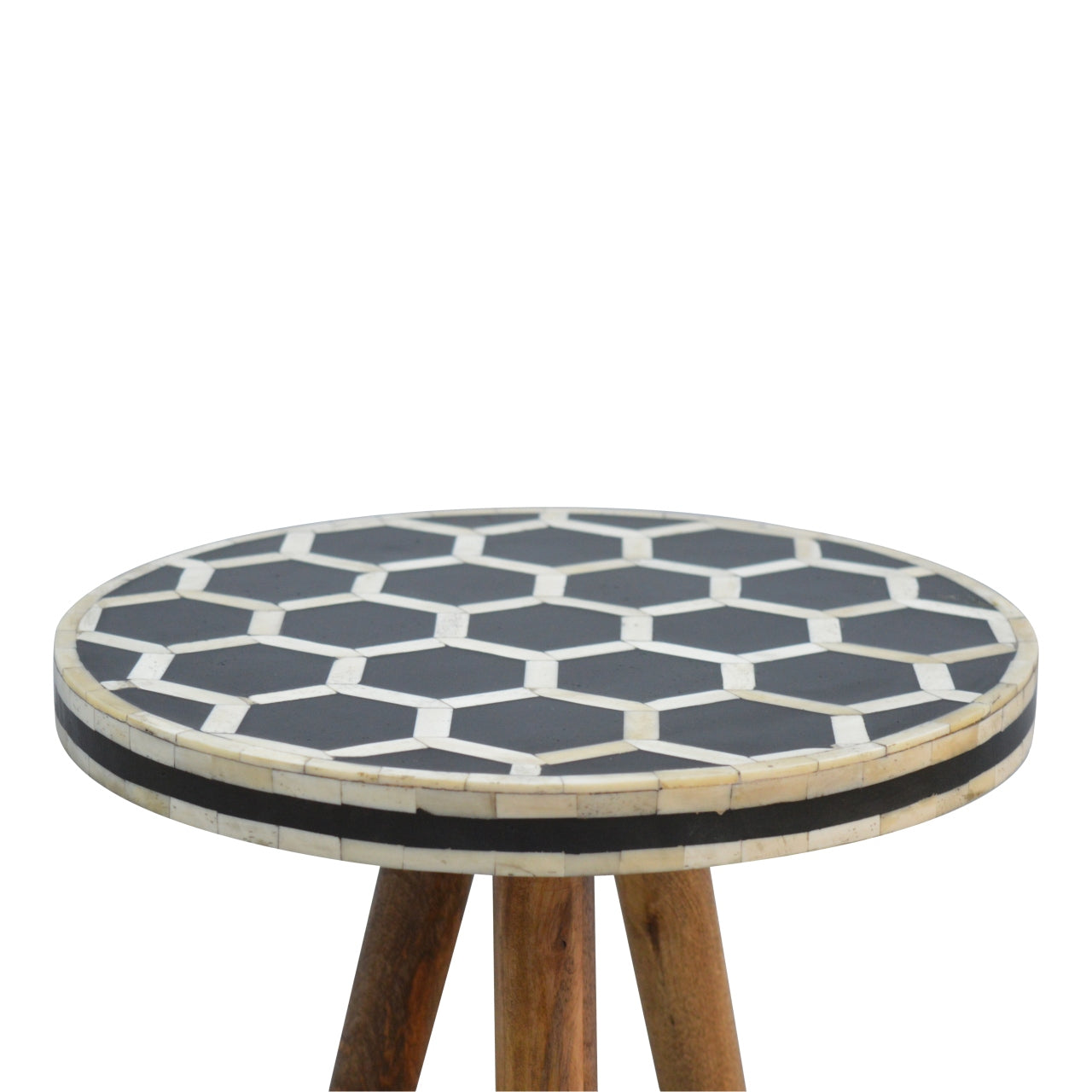 Chic Tripod Stool with Bone Detail