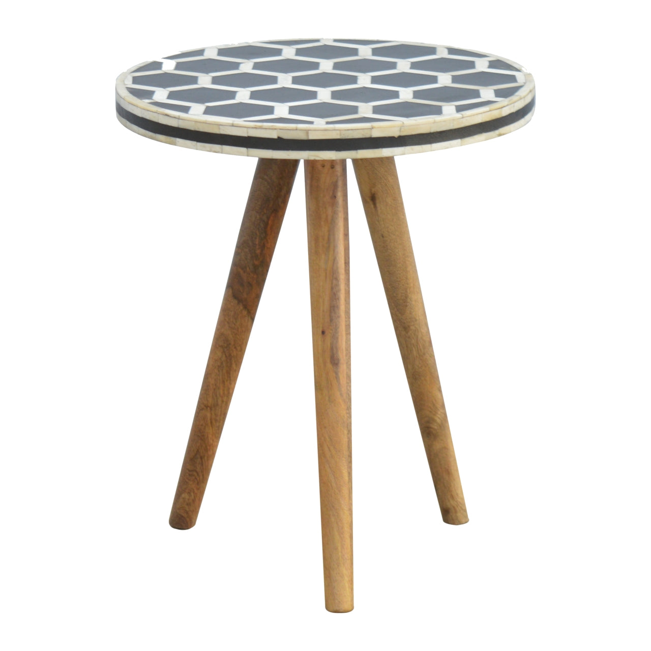 Chic Tripod Stool with Bone Detail