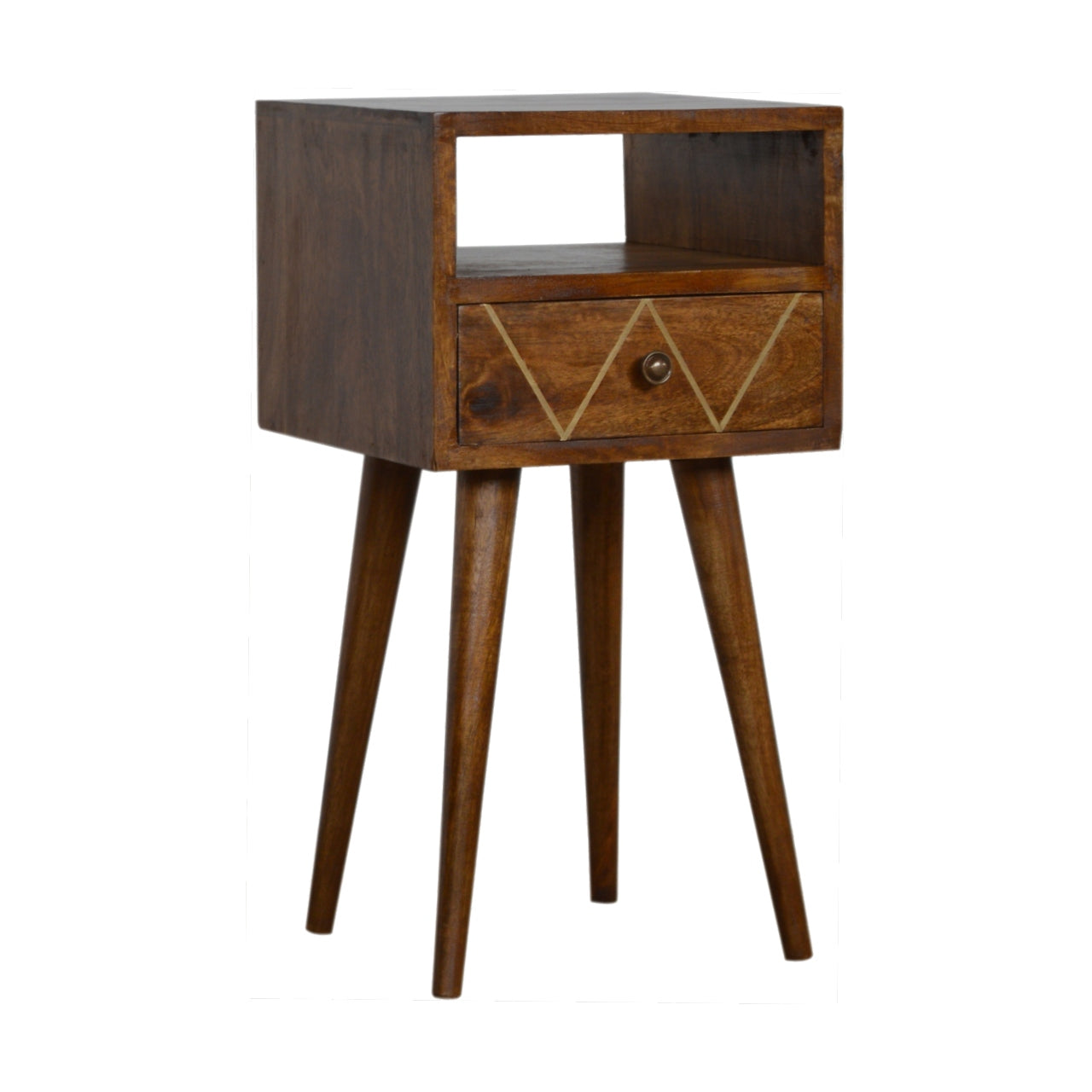 Chic Geo Brass Bedside Table