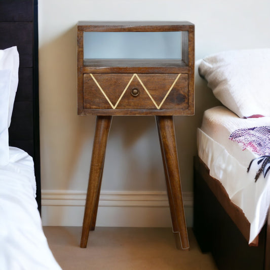 Chic Geo Brass Bedside Table