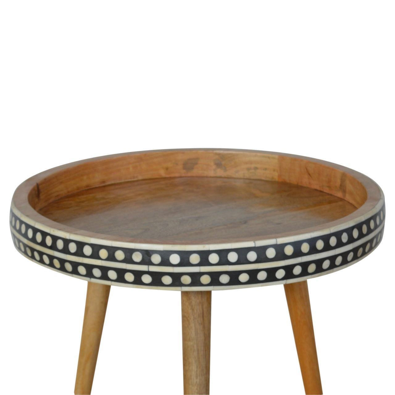 Chic Tri-leg Bone Inlay End Table