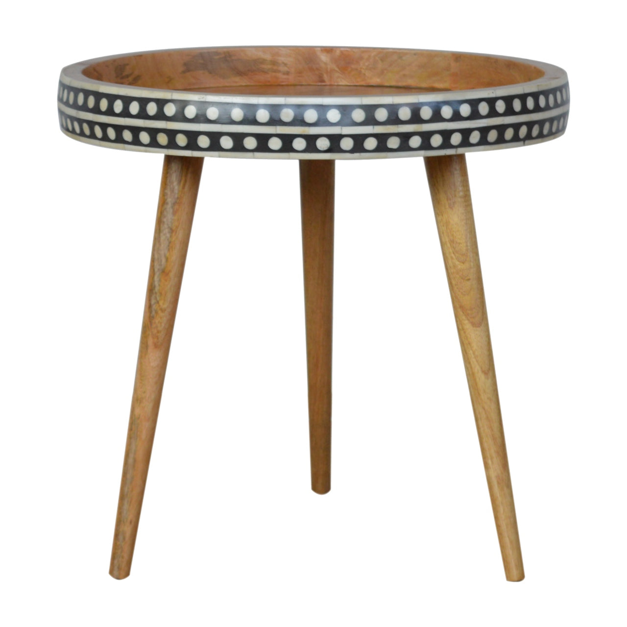 Chic Tri-leg Bone Inlay End Table