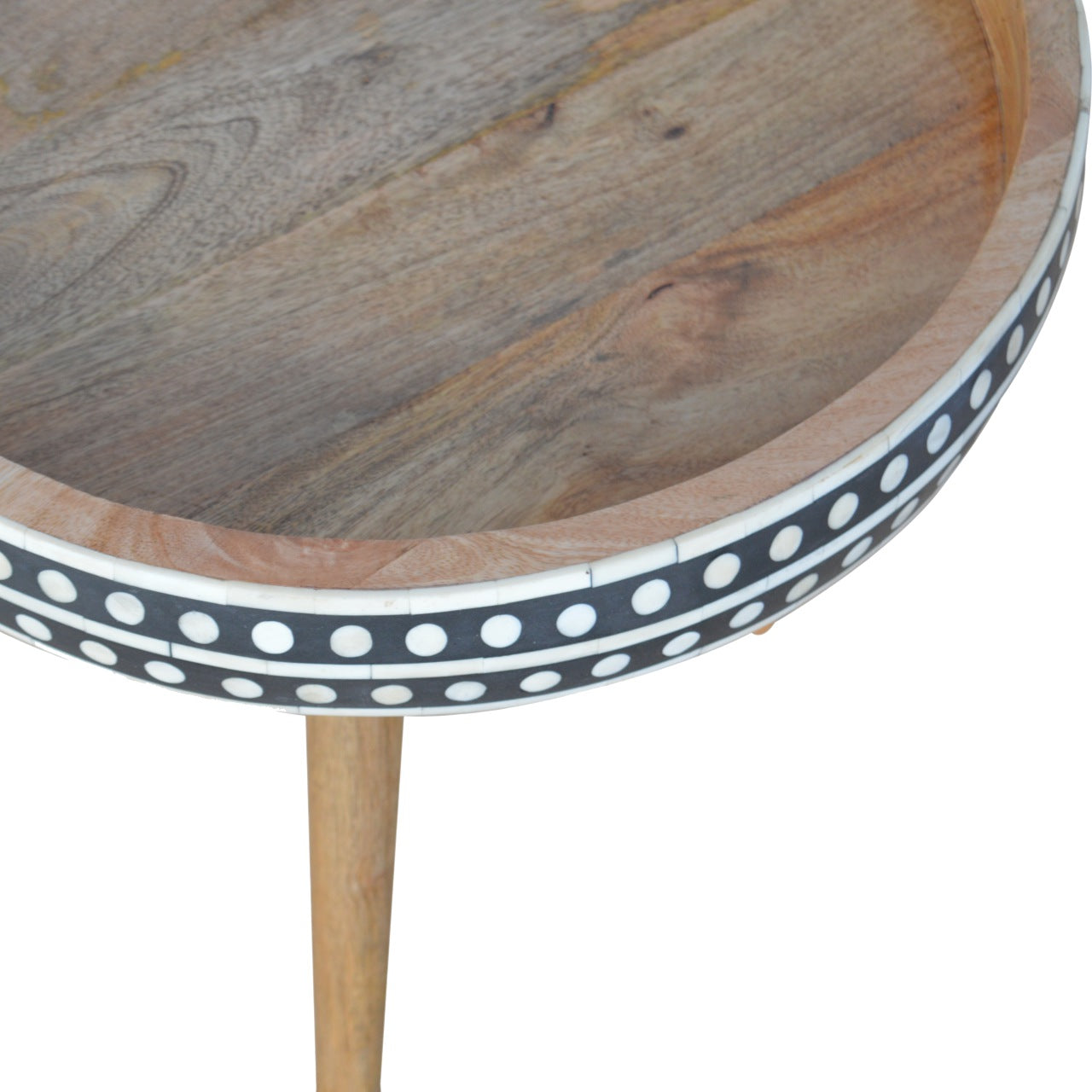 Chic Tri-leg Bone Inlay End Table