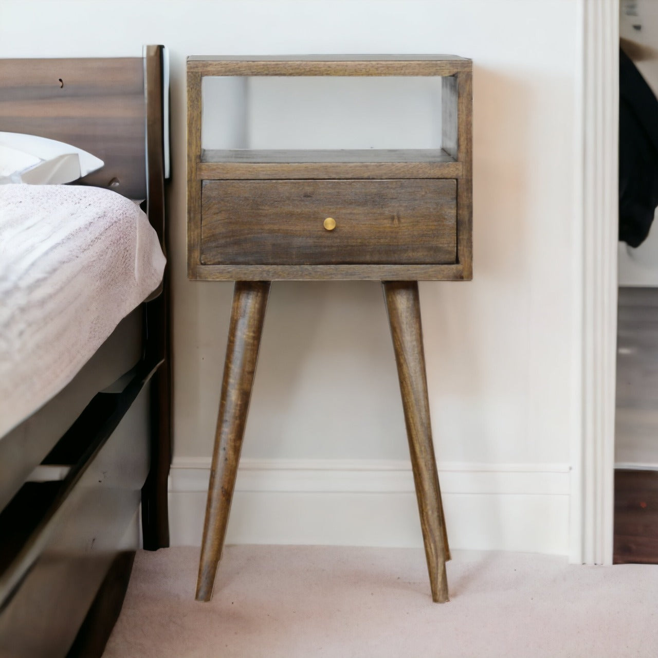 Weathered Gray Bedside Table