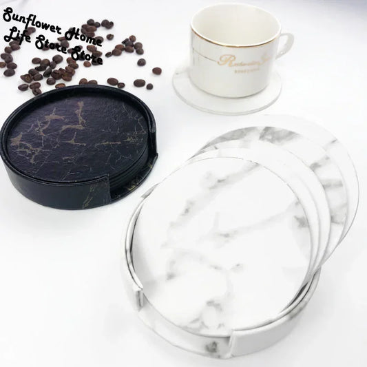 Leather Marble Pattern Coasters