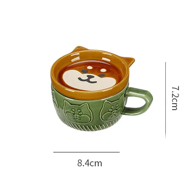 Cute Cartoon Animal Mug with Lid