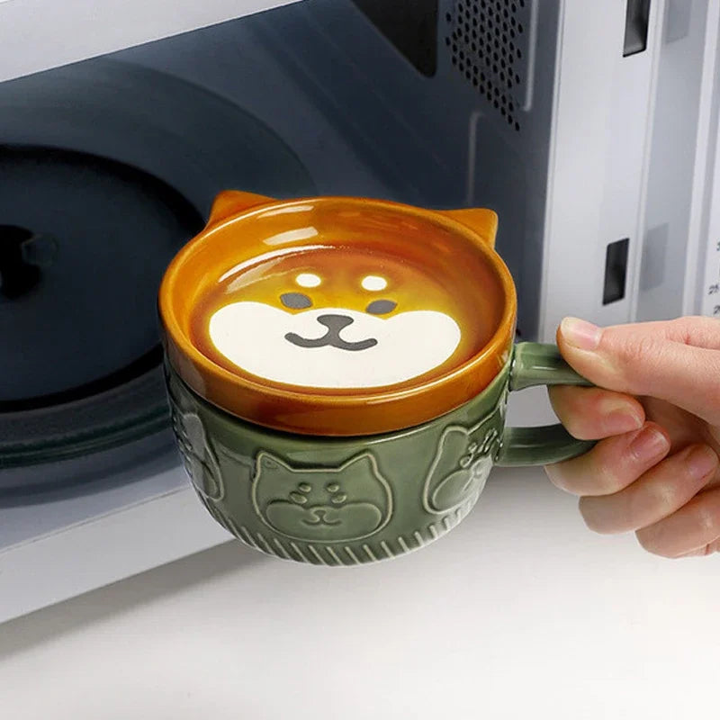 Cute Cartoon Animal Mug with Lid