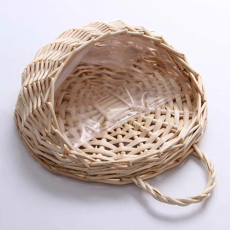 Wicker Rattan Wall Hanging Flower Planter